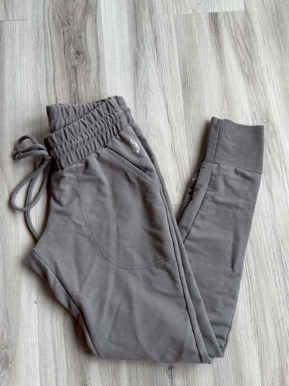 Free People Gray Elastic Waist Jogger Pants